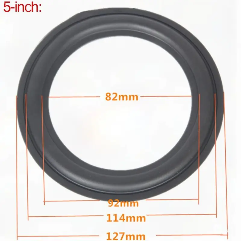 4 5 6.5 8 10 12 inch Zwart Speaker Rubber Surround Reparatie, algemene Vouwen Ring Rand DIY Speaker Subwoofer Accessoires