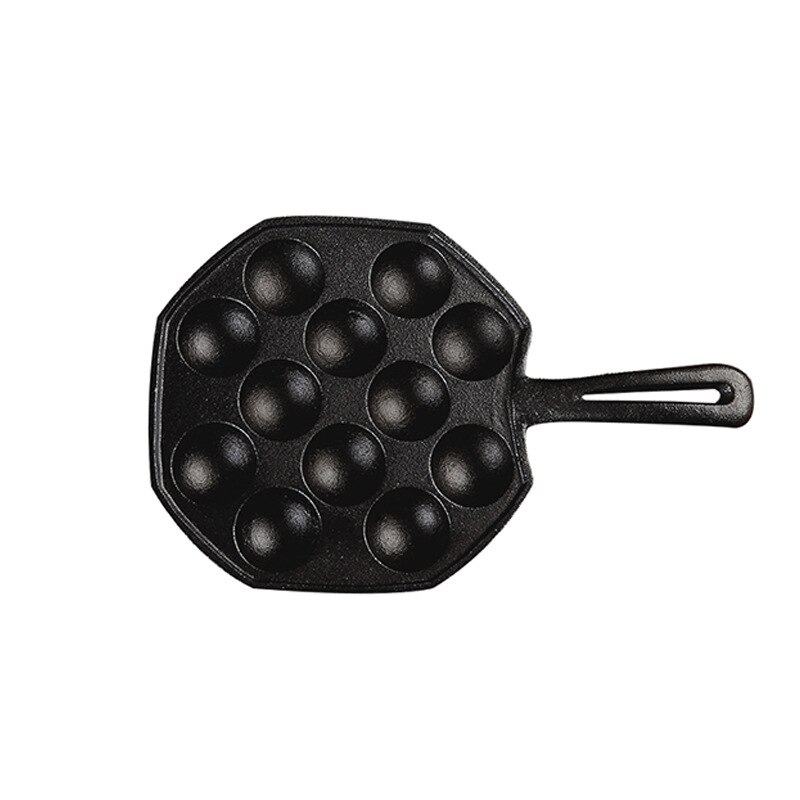 Hole Cast Iron Uncoated Nonstick Octopus Ball Takoyaki Maker Meatball Mold Cake Baking Pan Bakeware Tool BBQ Plate Cooking Pot