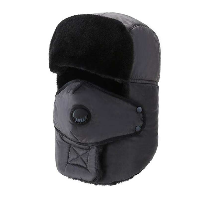 Warm Cap Winter Men Original Winter Hats For Women Unisex Warm Thcken Waterproof Hood Hat Ear Cap: gray