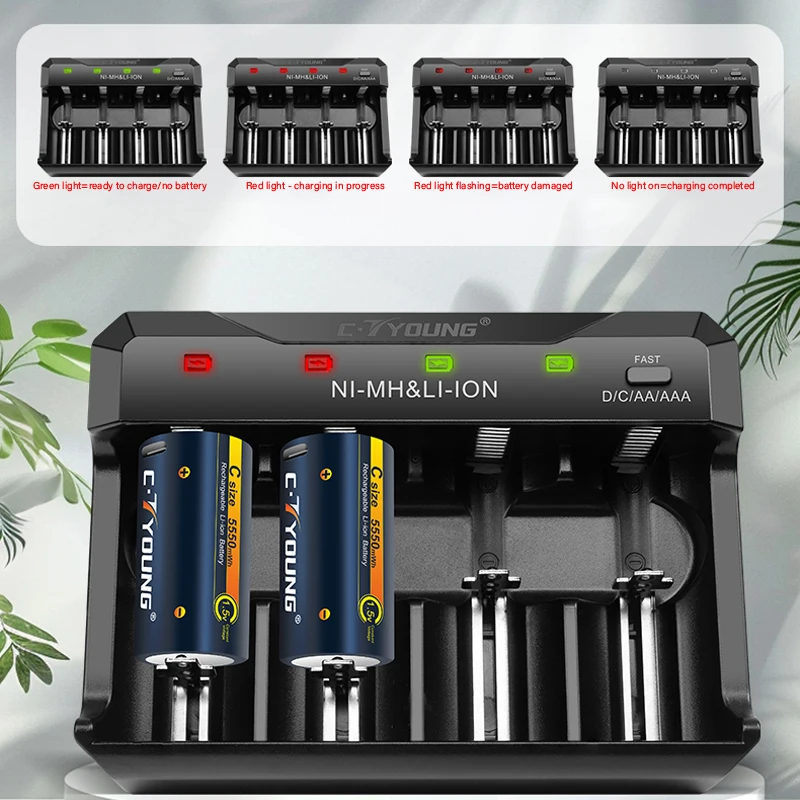 Geeignet für 5 7 2 Nickel-Wasserstoff-Batterien AA AAA C D 18650 18490 18350 17500 Universelles intelligentes Ladegerät