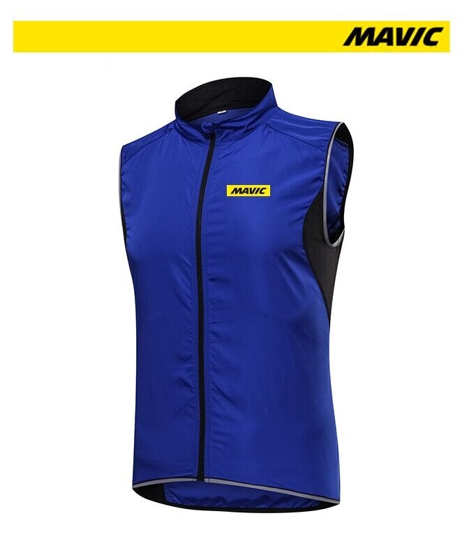 MAVIC Chaleco de Ciclismo de superior ligero a prueba de viento ciclismo Chaleco de los hombres o las mujeres ciclismo chaleco cortavientos mtb viento chaleco: Azul / S