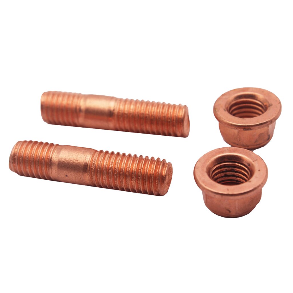 Pernos del colector de escape M10 42mm y tuercas autoblocantes X 2 con revestimiento de cobre