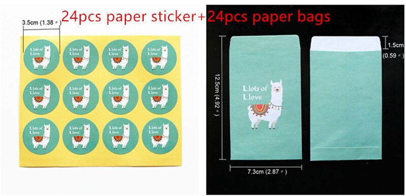 48 Pcs Papieren Zak Gemaakt Met Liefde Dank U Kraft Papieren Zak Met Papier Sticker Party Wedding Verpakking snoep Verpakking Zak: sheep