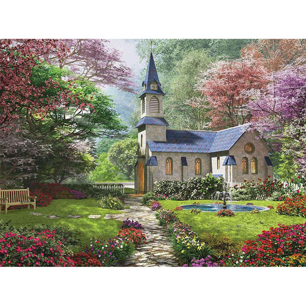 5D BRICOLAGE Plein Carré Diamant Peinture Montagne Paysage Broderie point De Croix Mosaïque Strass Halloween Décor: 10