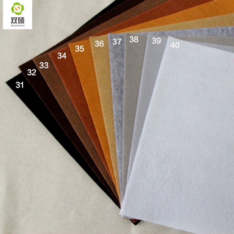 Shuanshuo Mix Colors 100% Polyester Nonwoven Felt Fabric For DIY Sewing Carfts40PCS/lot 30CM*30CM N-40