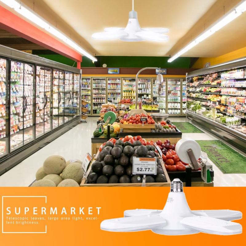 LED Ceiling Lamp Bulbs Foldable Fan Blade Home Energy Saving Super Bright Bulbs Efficient 90 Lumen Output Per Watt