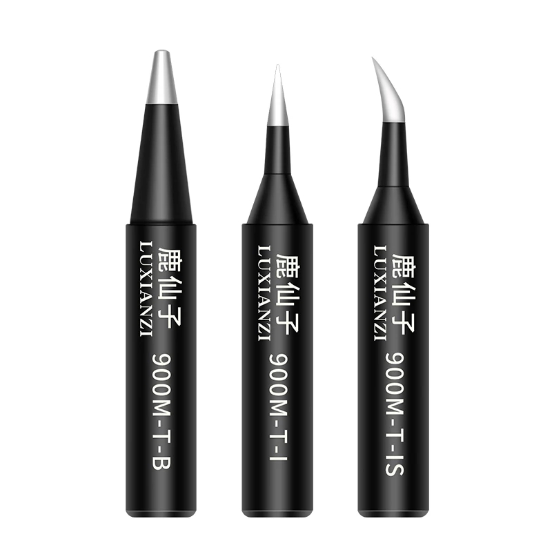 Luxianzi 900M Serie Solderen Tip Universele Loodvrij Soldeerbout Tips Voor 936 Soldeerstation Koper Zwart Lassen tips