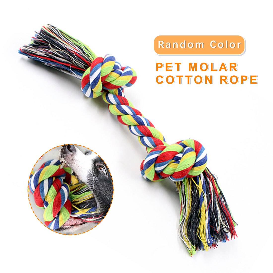 1 Pcs Hond Bite Touw Speelgoed Huisdieren Honden Supplies Pet Dog Puppy Katoen Chew Knot Toy Duurzaam Gevlochten Bone Touw funny Tool Willekeurige Kleur