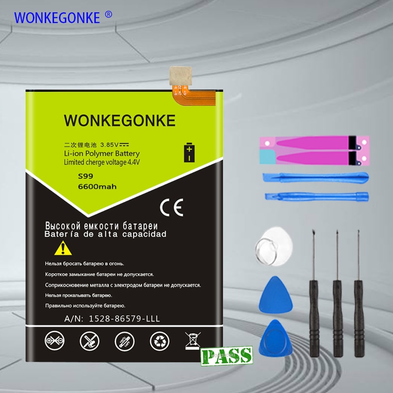 WONKEGONKE Replacement Battery 6600mAh for HOMTOM S99 - Compatible
