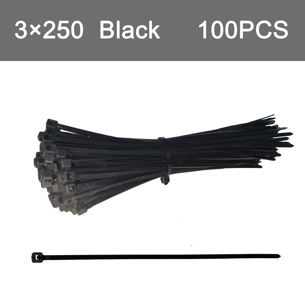 Strap Fastining Rings Self-locking 100 PCS Black 3X200 Fastening Ring 5X... – Grandado