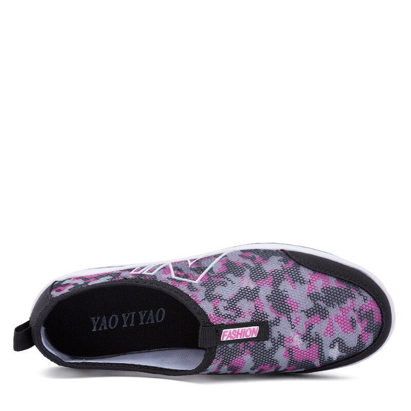 Women's Toning Shoes - Slip-on Mesh Platform - Height Increasing & Massage - DawnDark
