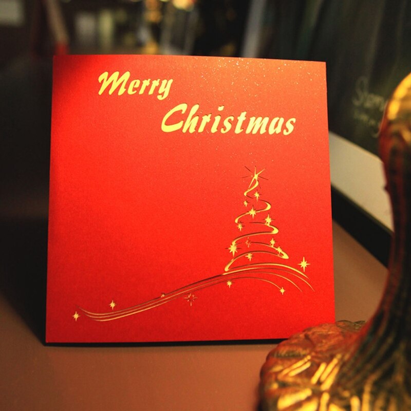 Christmas 3D Paper Carving Hollow Postcard Small Card Christmas Tree Greeting Card Christmas Christmas Greeting Card