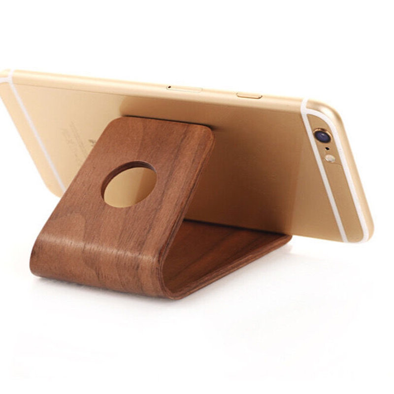 Universal Wood Stand Bamboo Mobile Phone Holder Stand Lightweight Slim Cellphones Stands for iPhone Portable Bamboo/Beech/Walnut