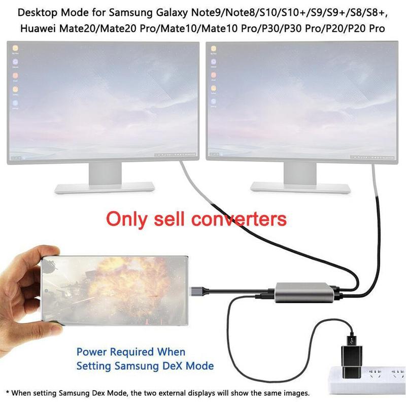 USB Type C Hub to Dual 4K HD HDMI-compatible USB 3.0 Adapter PD Port Display Docking Charge Dual-Screen USB-C Station Suppo V0D3