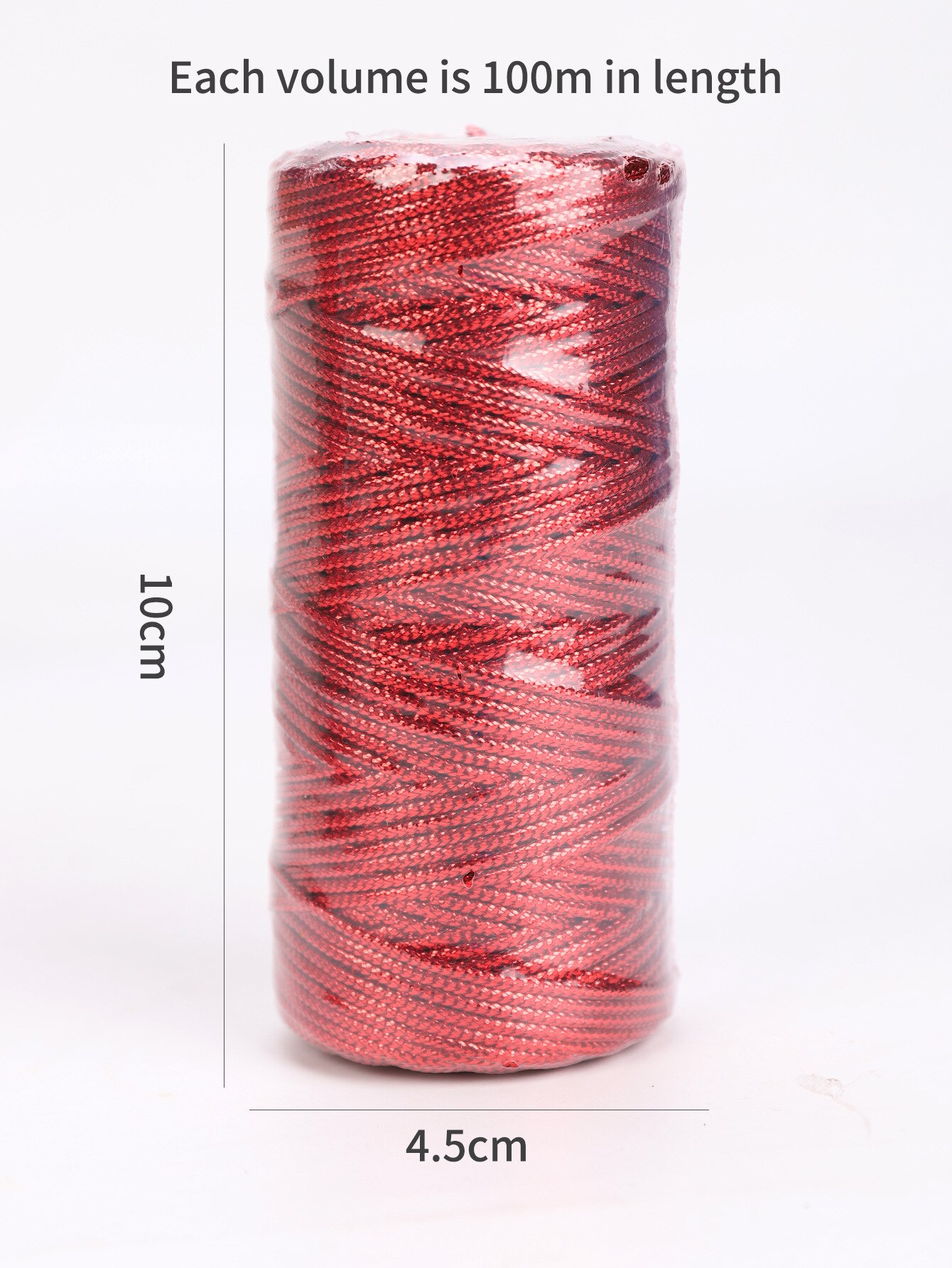 Handmade 1.5mm Gold Silver Cord Rope thread Twisted Macrame String DIY for Home Wedding decoration Tag and packaging Cord: Rose red