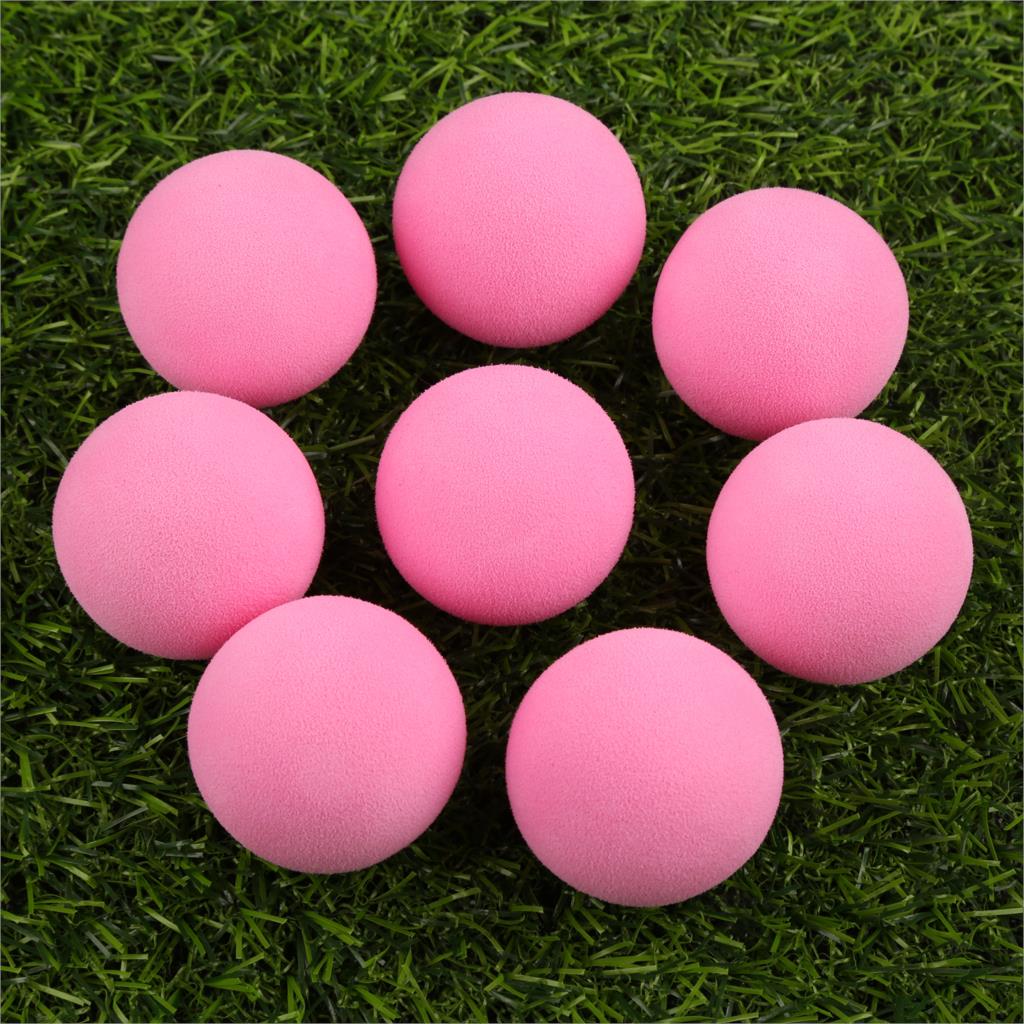 20 stk / taske golfbolde eva skum bløde svampe bolde til golf / tennis træning ensfarvet til udendørs golf træningsbolde: Lyserød