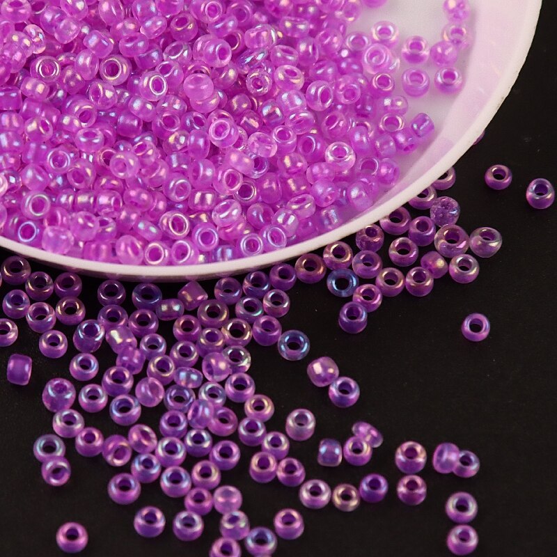 720Stck 2mm 12/0 AB Klar Farbe Runde transparent verlieren Abstandshalter Perlen Cezch Glas Samen Perlen Handgemachten Schmuck DIY Kleidungsstück Perlen: 156 AB Violett