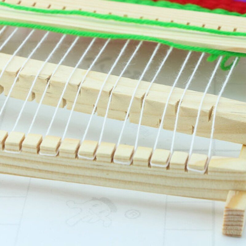 Telar de madera DIY para niños, juguete de desarrollo, tejido de hilo, telar de punto