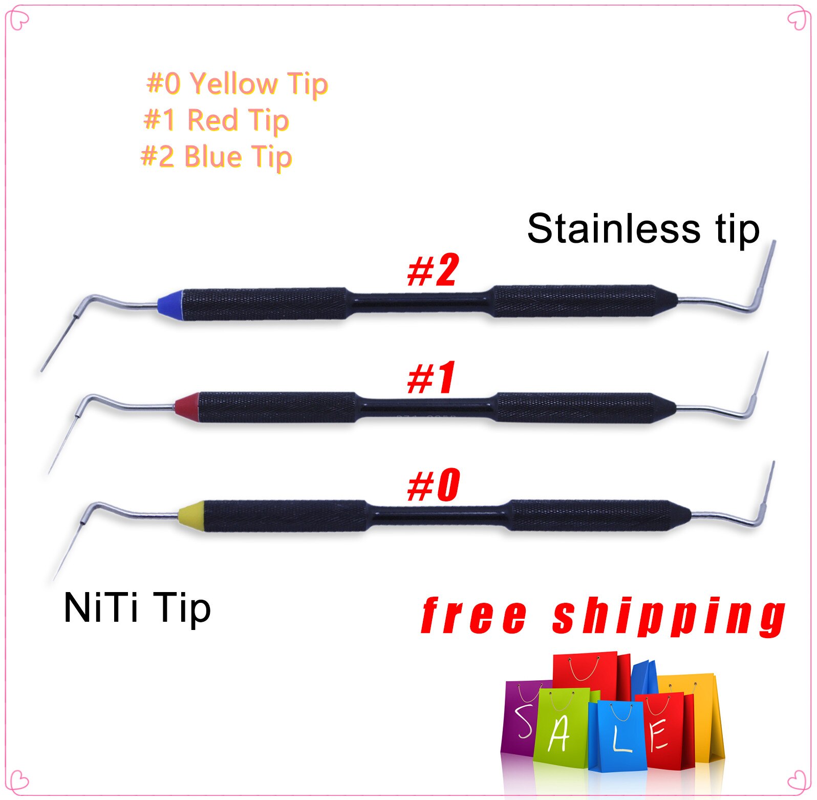 Sall! Tandheelkundige Sybronendo Endo Buchanan Hand Plugger Niti Tip Vul Obturation Maat 0,1,2: 3 pcs Kit 0-1-2