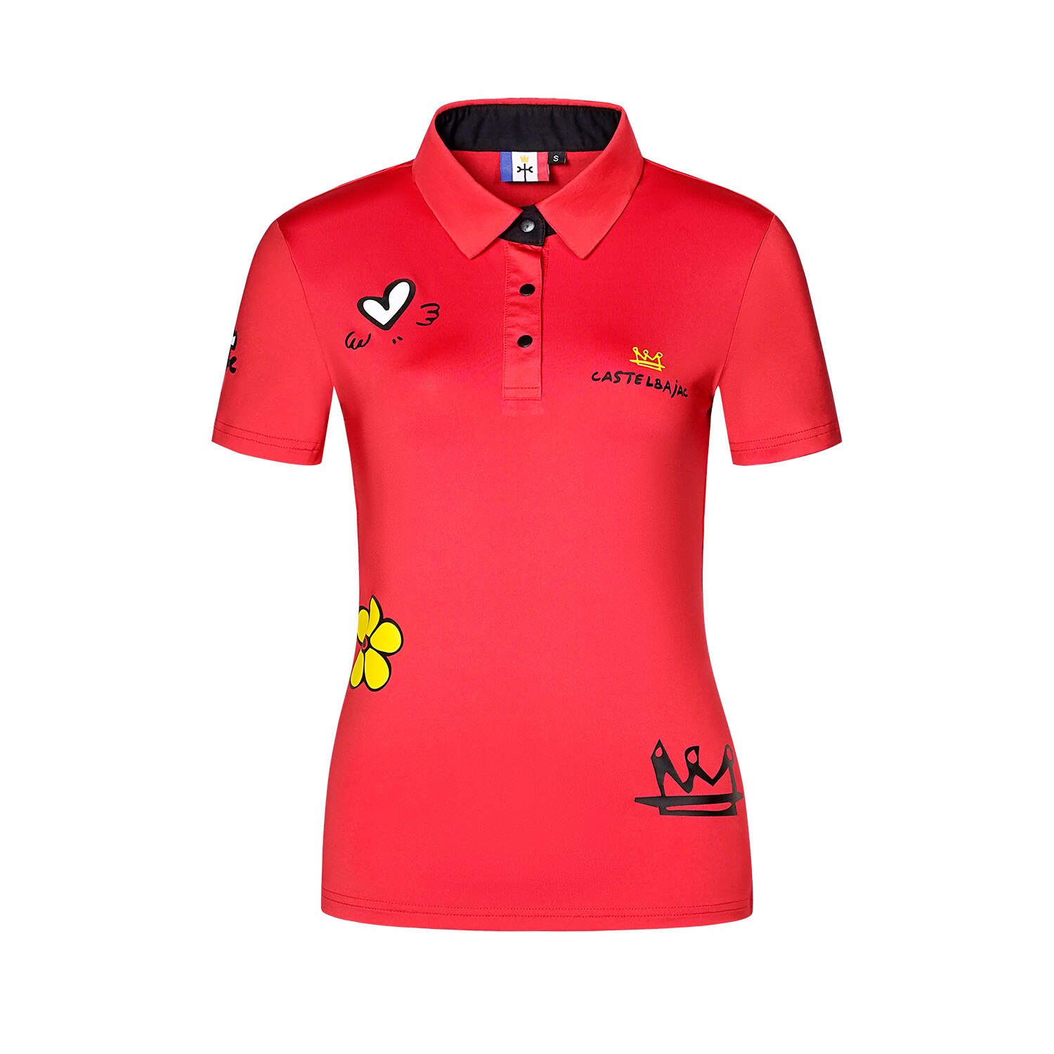 Polo de manga corta para mujer, Camiseta deportiva elástica de secado rápido, camiseta de mujer