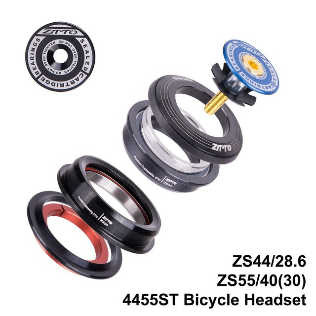 Ztto 4455ST Mtb Headset ZS44 ZS55 Tapered Straight Universal 1.5 Inch 28.6Mm Vork Nul Stack Geïntegreerde Met Cups Road fiets: 4455ST BLUE