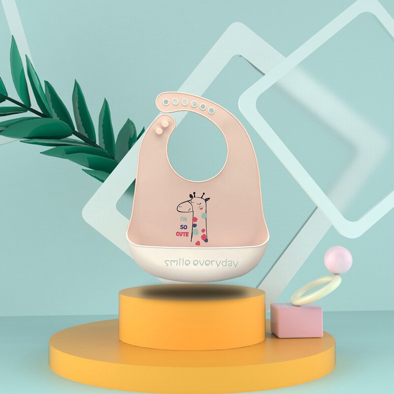 Baby Bib Cartoon Dier Siliconen Slabbetjes Speeksel Handdoek Peuter Jongens Meisjes Verstelbare Schorten Kinderen Burp Kleding: deer