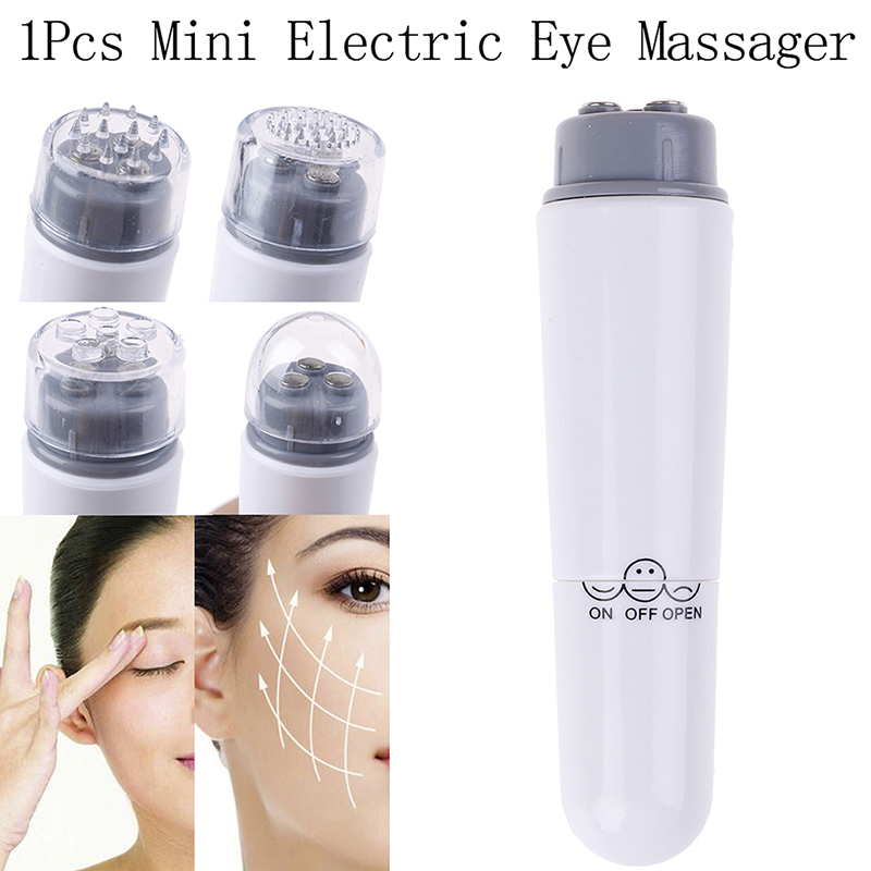 Draagbare Mini Gezichtsmassage Apparaat Pen 4 Hoofd Elektrische Eye Massager Gezichtsbehandelingen Grote Trillingen Lift Gezicht Massage Stok