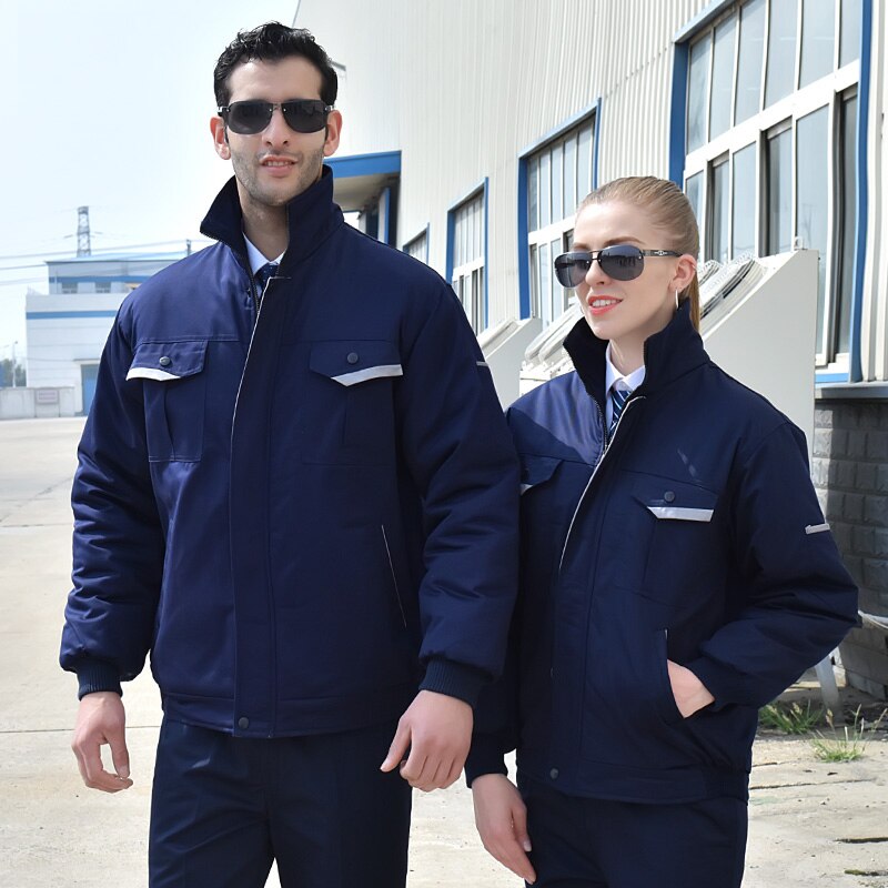 Winter Arbeitskleidung Overall für Männer Frauen Baumwolle Mantel Jacke Tragen-beständig Auto Reparatur Bau Fabrik Arbeits Uniformen