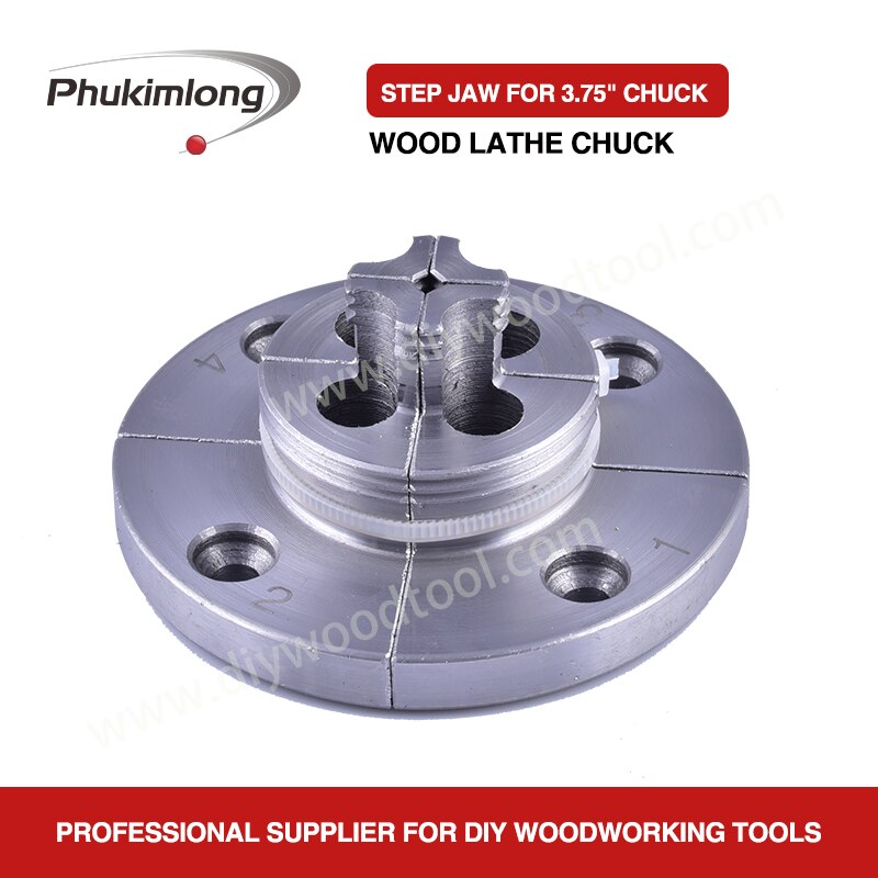 Phukimlong Step Jaws 4-Jaw For 3.75" Inch Wood Turning Lathe Chuck