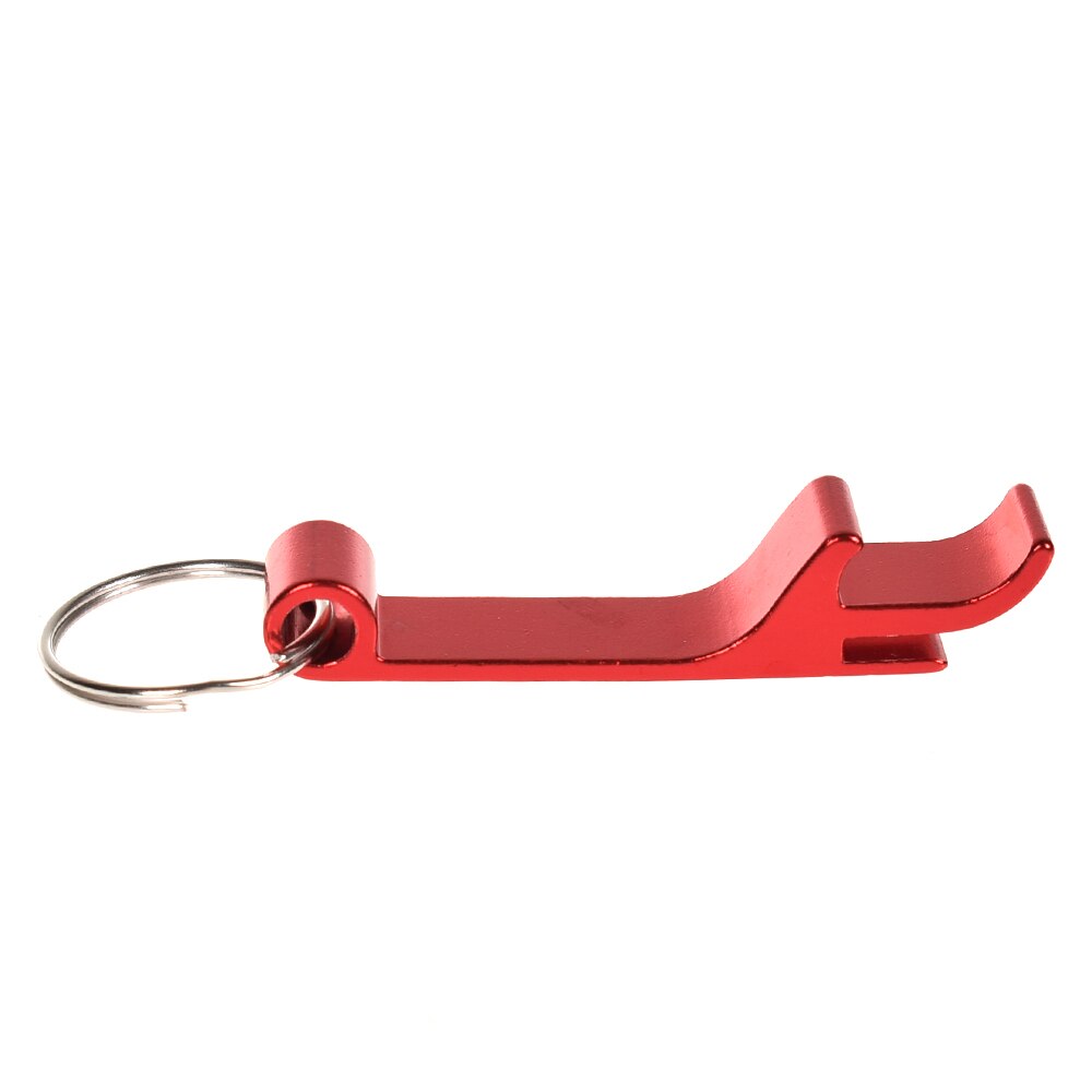 Urijk Draagbare 4 In 1 Flesopener Sleutelhanger Keten Mini Bier Flesopener Aluminium Keuken Sleutelhanger Metalen Bier bar Tool: Red