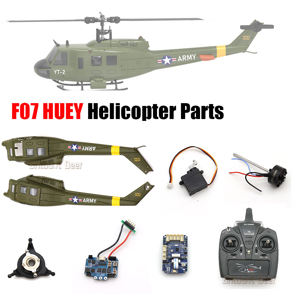 YUXIANG F07 UH-1D HUEY Rumpf Hauptblatt Griff Schwanz Rotor Kopf Landung Skid Motor Servo RC Hubschrauber Teile