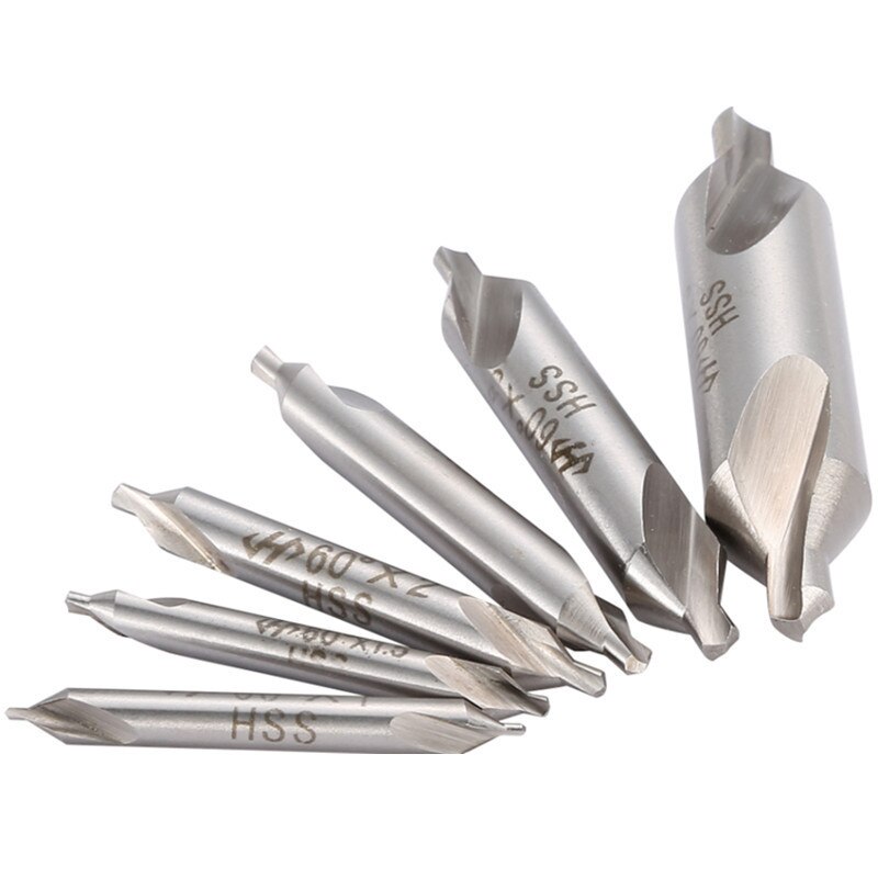 5/6pc HSS Combined Center Drills 60 Degree Countersinks Angle Bit Set 1.0mm 1.5mm 2.0mm 2.5mm 3.5mm 4mm 5mm Metal Drill Bits Set
