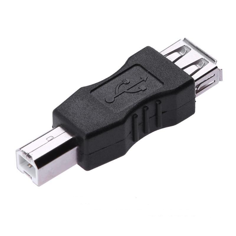 100pcs USB 2.0 A Female to B Male Adapter Connector AF to BM Converter Mini Portable Black for PC Computer Phone Printer