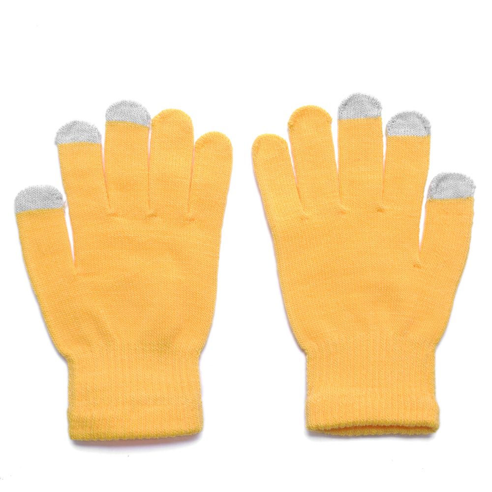 Magic touch screen handsker smartphone texting stretch voksen one size vinter varmere strik handsker 13 farver: Gul