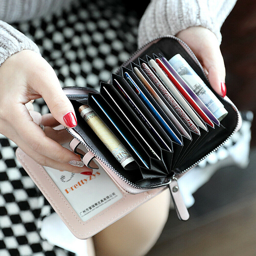 Femmes en cuir petit Mini portefeuille porte-carte d'identité monnaie poche sac à main embrayage