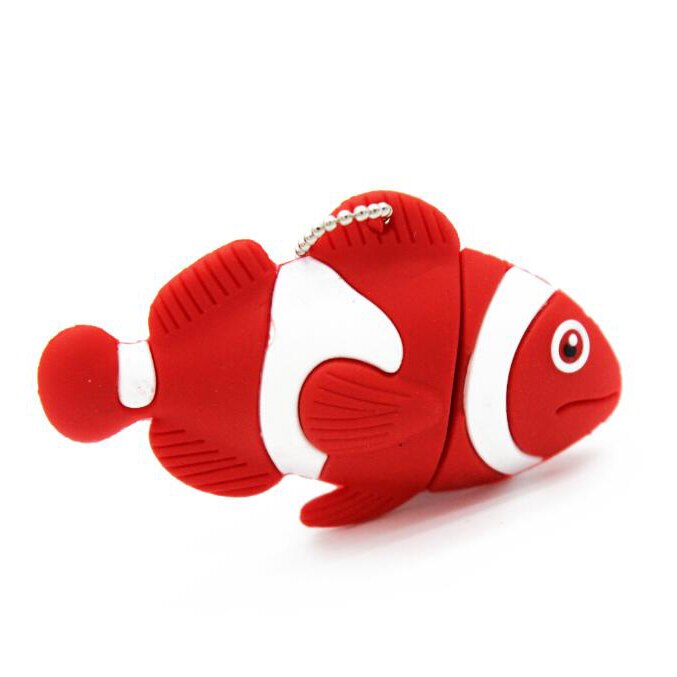 JASTER bella pesce usb flash drive pendrive 64gb 32gb piccolo animale pen drive 16gb di memoria del bastone del fumetto USB 2.0 di trasporto libero: 32GB / Red