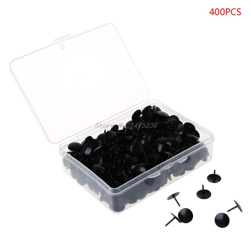 400pcs Metal Thumbtack Drawing Pins Pushpin Cork Board Photo Wall Map Markers: Black