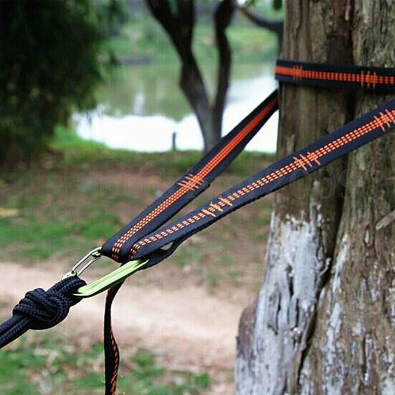 Sangles De hamac en Polyester, haute capacité De charge, 600lb, résistance à la rupture, corde De ceinture, 5 anneaux, 2 pièces