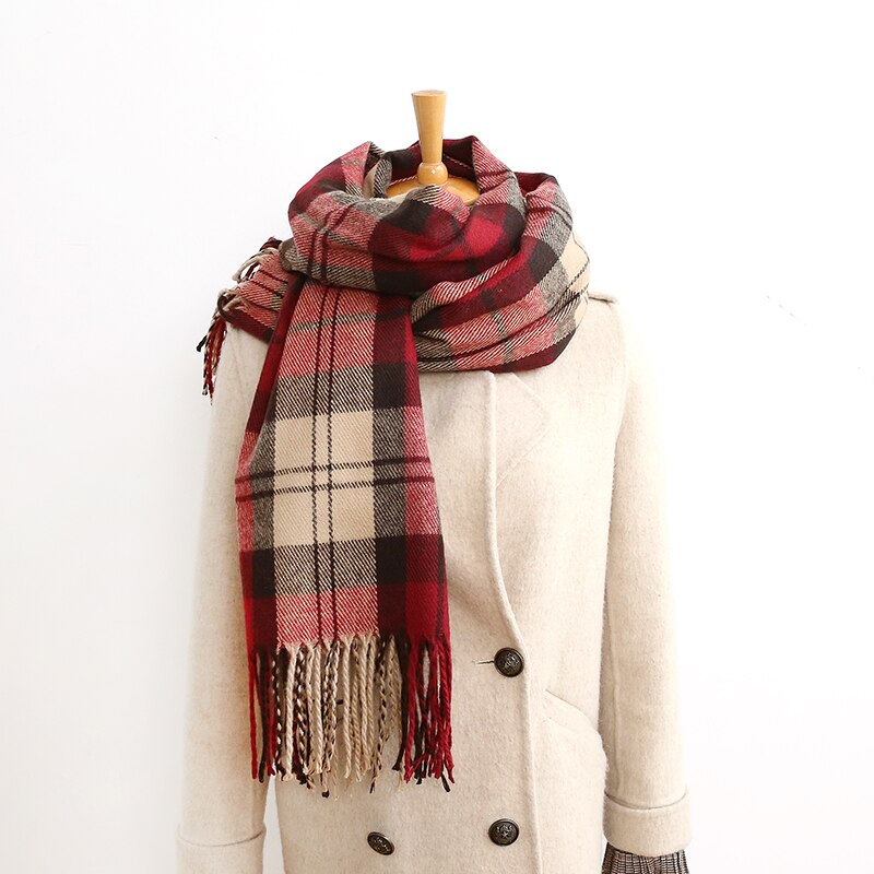 2020 nowy klasyczny szalik markowy szkocka krata mężczyźni i kobiety zimowy szalik ciepły szalik moda szalik na co dzień imitacja kaszmiru: 9