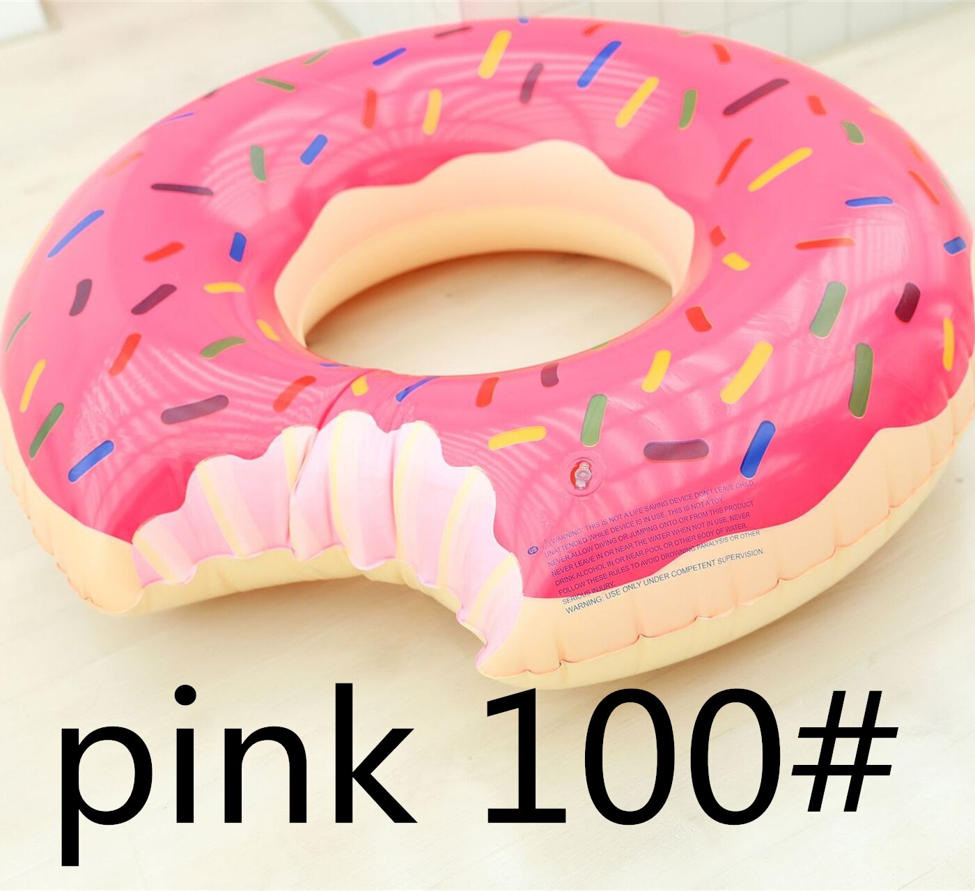 Opblaasbare donut zwemband gigantische zwembadvlot zomer buitenactiviteiten strandfeest zwembad opblaasbaar matras water: Roze 100