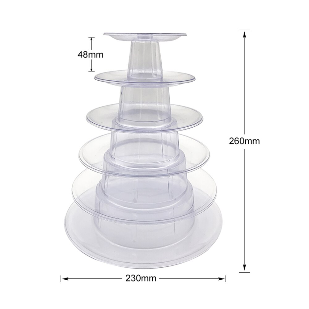 4/6 lag macarons display tower pvc macaron tower stand fondant cake stand wedding cake decorating tool: 6 niveauer