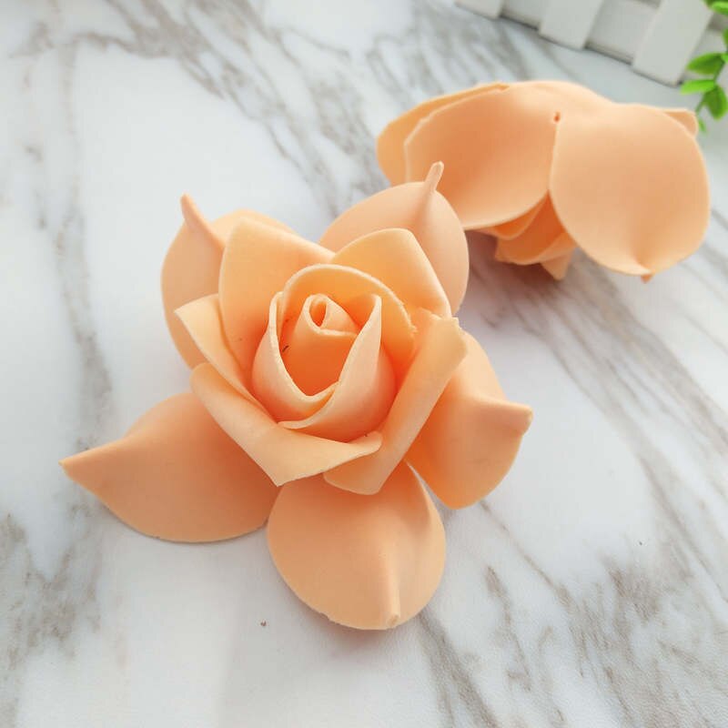 Tee itsesimulaatio pe foam rose kukka pallo kukka-asetelma kaaria 4.5 cm 5 kpl: Oranssi