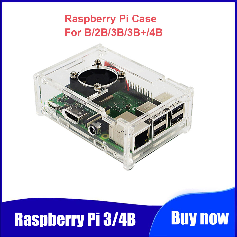 Framboise Pi 4 modèle B boîEbene ABS boîEbene transparent boîEbene ABS gießen framboise Pi 4B 3B + Plus 3B 2B B avec ventilateur