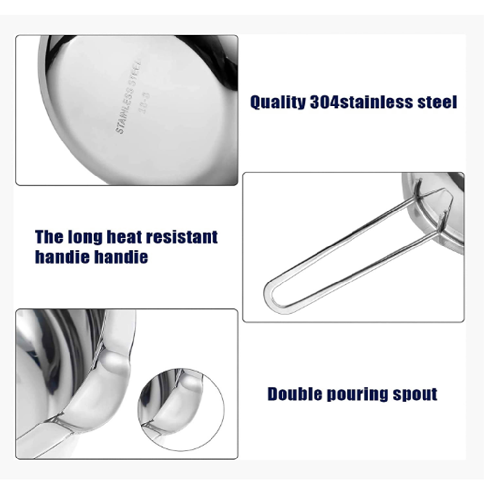 Stainless Steel Cheese Butter Baking Tools Kit Fondue Bowl and Pots Stainless Steel Kitchen Pot Soup Pot of Groceries Cookware