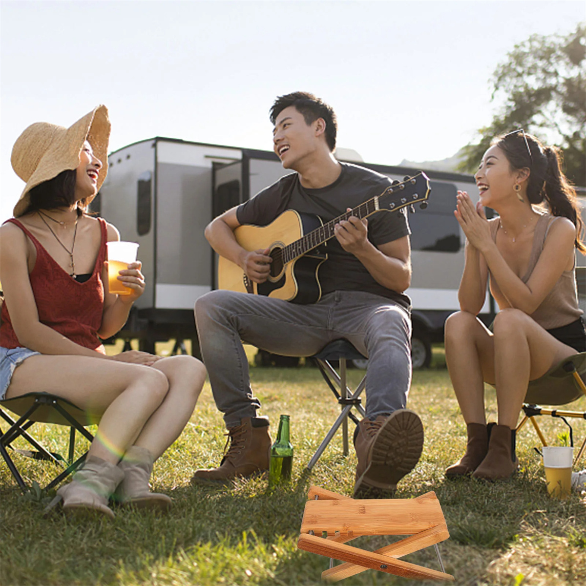 Miwayer guitar fodskammel massivt træ guitar fodstøtte støtte utility med justerbar højde skridsikre puder guitar halsstøtte fodstøtte