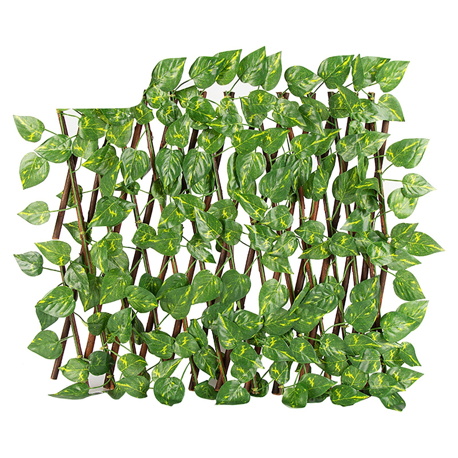 Indtrækbart hegn, der udvider træhegn, hæk med kunstige blomsterblade, havedekoration, espalier, skærm, espalier, porte: B