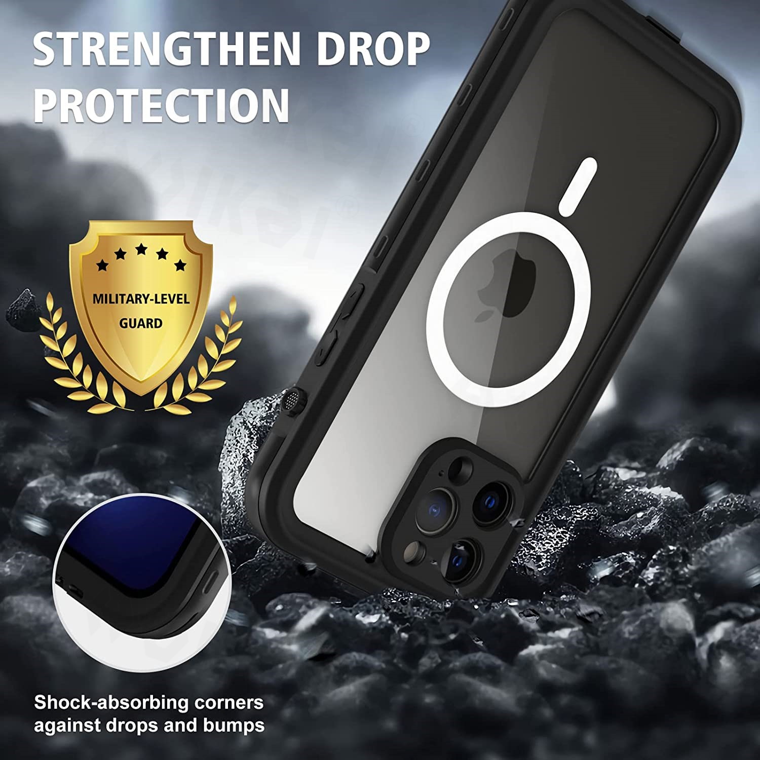 Wasserdichte Hülle für iPhone 15 Pro Max 14 Pro iPhone 13 Pro Max IP68 Schutz Ganzkörper schutz staub dichte magnetische Handy hülle