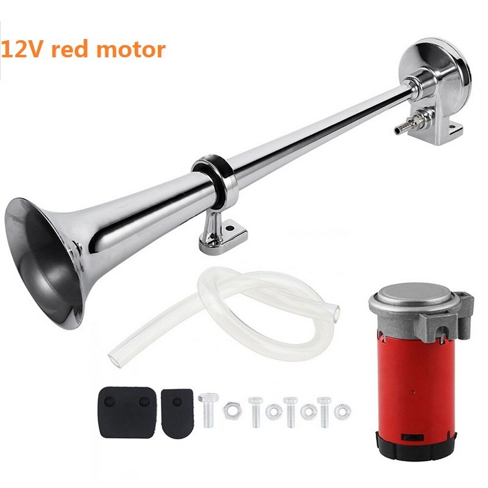 Universele Draagbare Duurzaam 450Mm * 95Mm 17 Inch Auto Luchthoorn 12V 150DB Super Luid Voor Truck auto Trein Boot Vrachtwagen Enkele Luidspreker: Rood