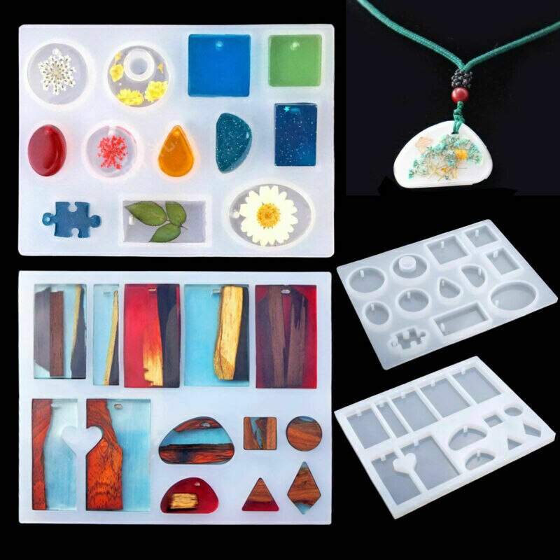 83-229pcs Handmade Crystal Glue Mold Set DIY Silicone Mould Jewelry Pendant