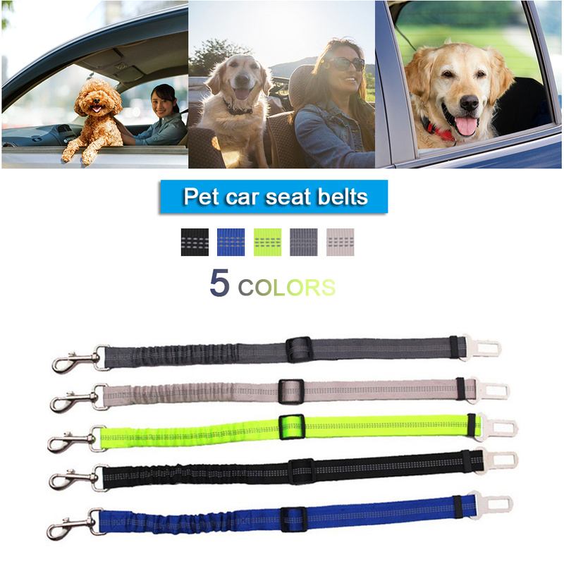 Riem Hond Tractie Riemen Demping Elastische Reflecterende Dog Seat Belt Hondenriem Dierbenodigdheden Auto Seat Veiligheid Touw Trekkabel